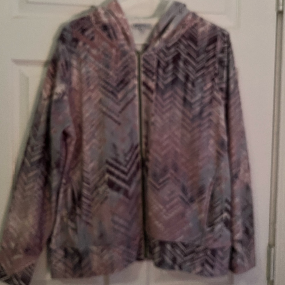 Sportelle Pink and Purple Bomber Jacket with Chevron Pattern